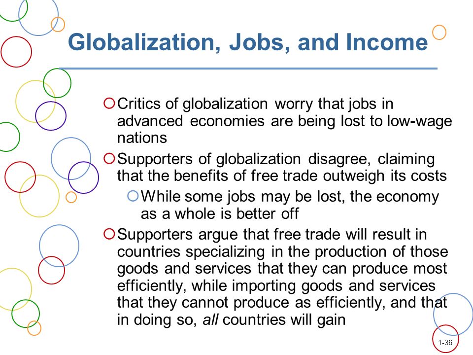 The advantages of globalisation far outweighs